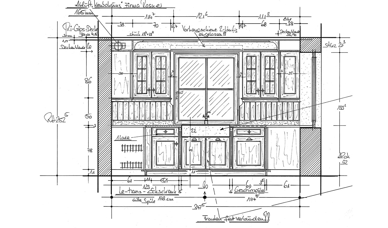 Architektur Zeichnung von der Küchenplanung
