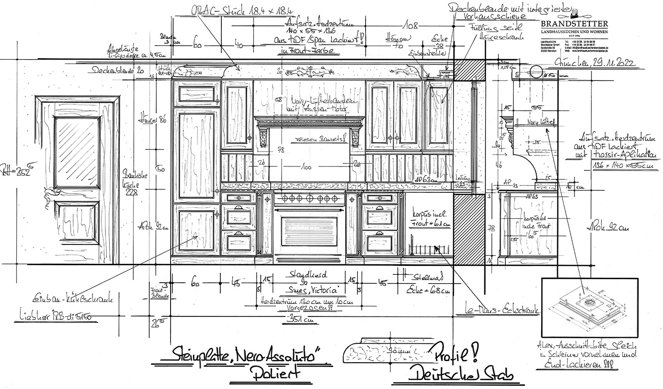Architektur Zeichnung von der Küchenplanung