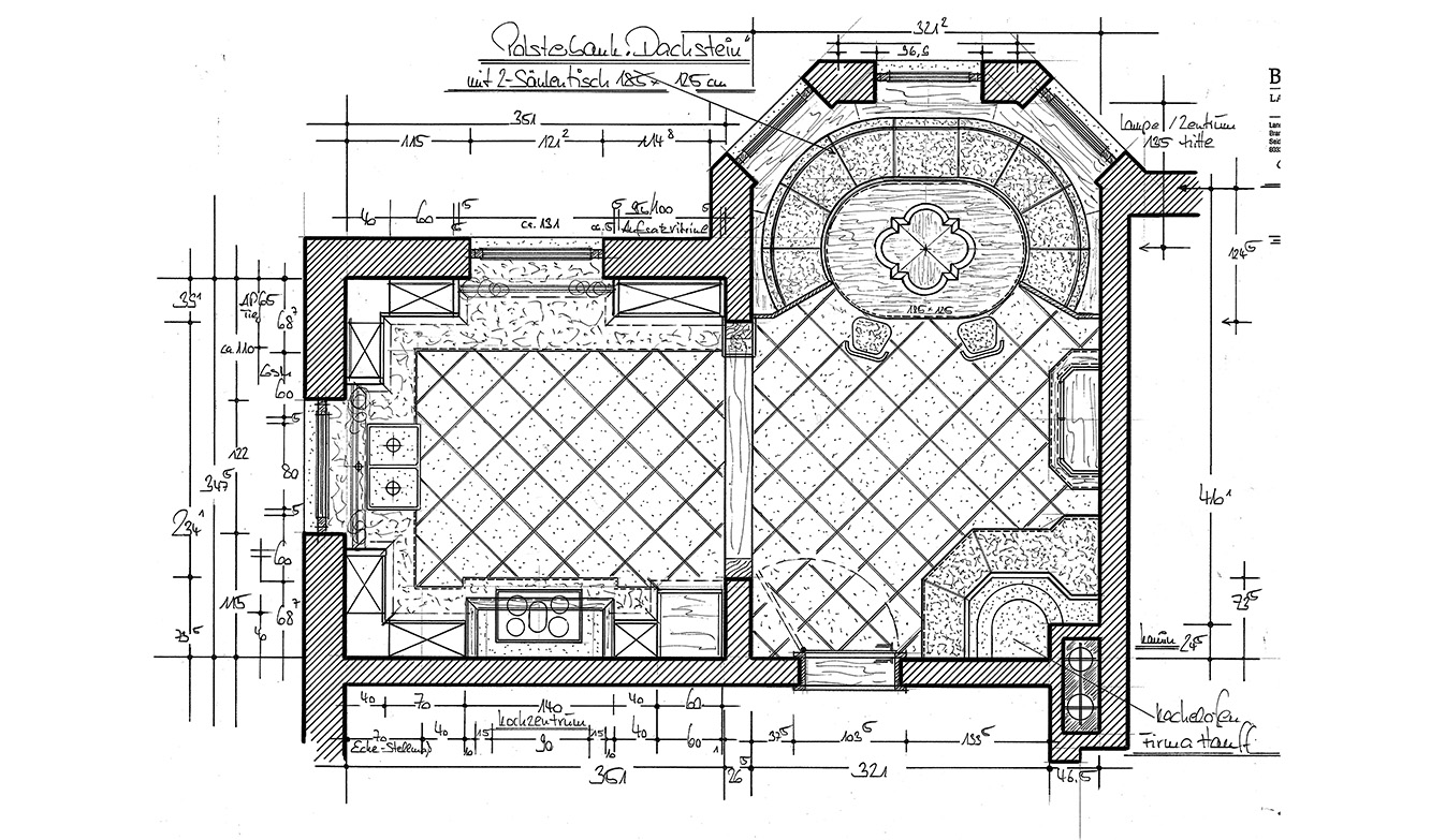 Architektur Zeichnung von der Küchenplanung