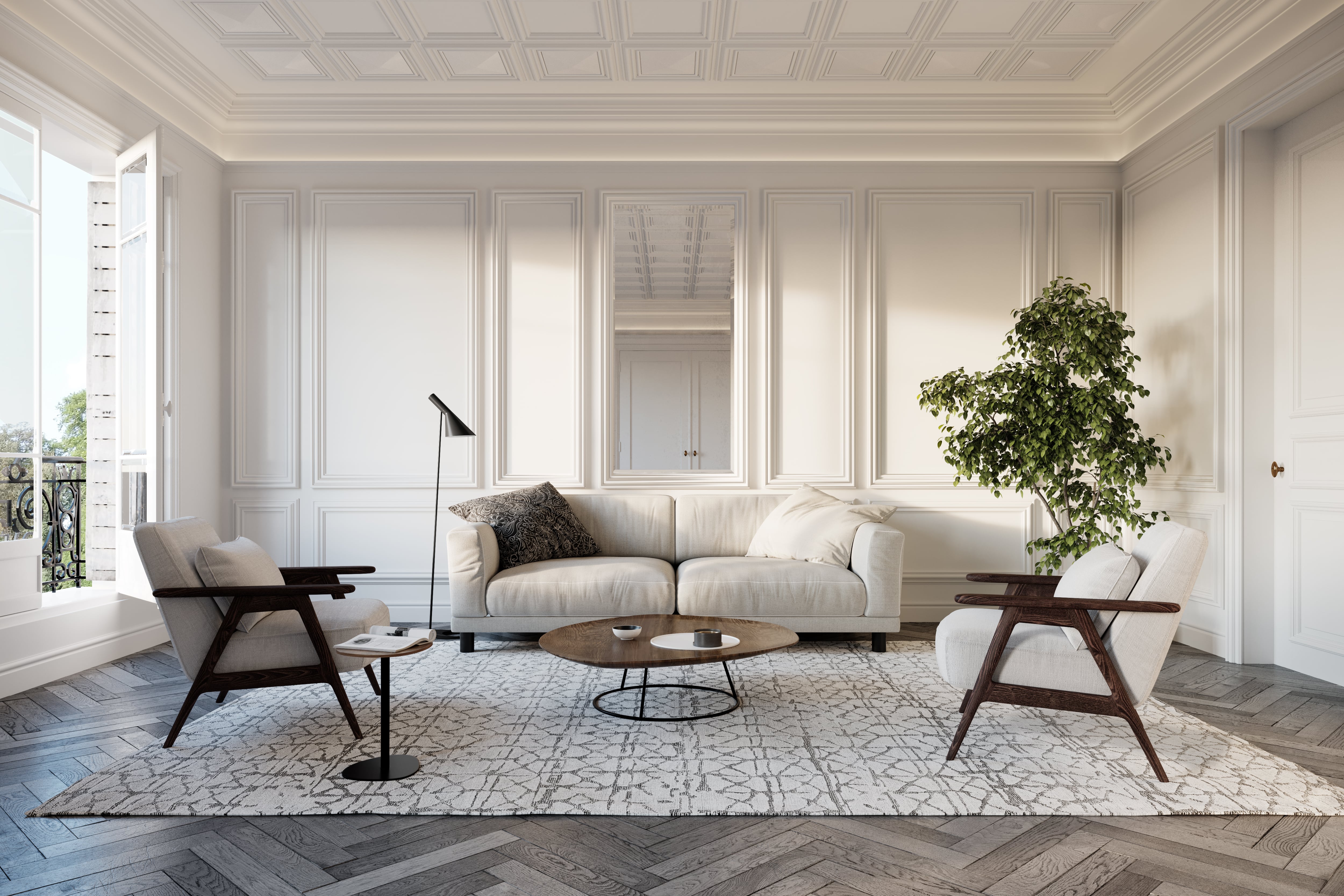 Ein Wohnzimmer eingerichtet im englischen Landhausstil